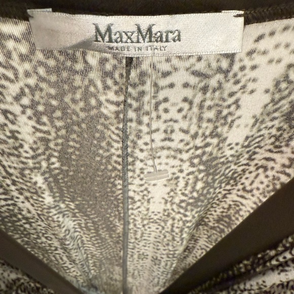 NWOT MaxMara Black and White Textured Design Wrap dress size 10 - Picture 4 of 15